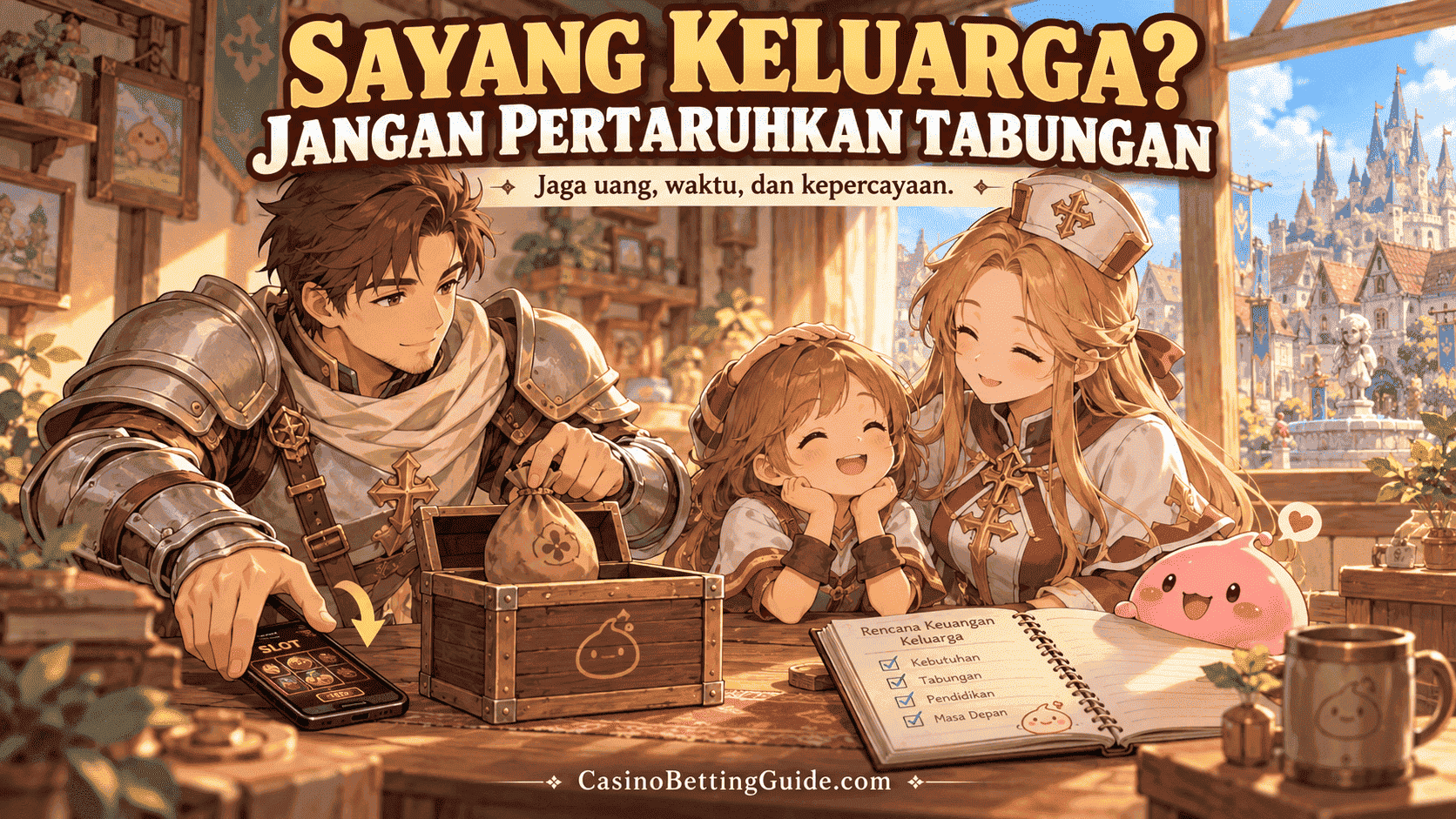 Keluarga petualang bernuansa Ragnarok Online Classic menyimpan tabungan bersama Poring, dengan pesan “Sayang keluarga? Jangan pertaruhkan tabungan.
