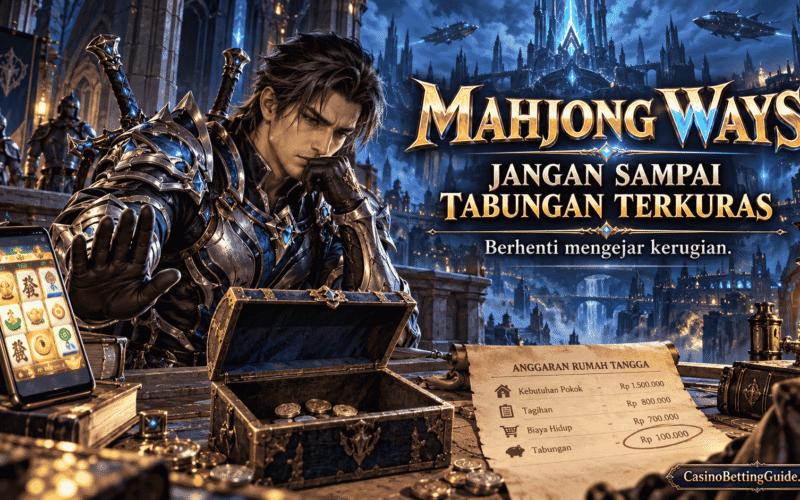 Prajurit bernuansa Cabal Online menolak melanjutkan Mahjong Ways di samping peti tabungan yang hampir kosong, dengan pesan “Jangan sampai tabungan terkuras.