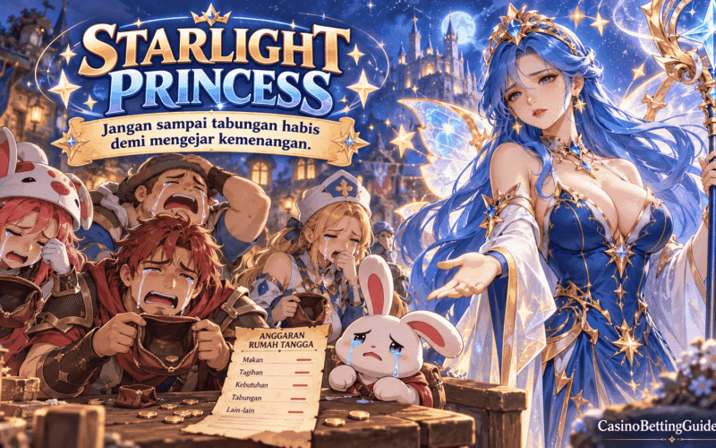 Starlight Princess dewasa mengenakan gaun biru elegan, dikelilingi petualang bernuansa Seal Online yang menangis sambil memegang kantong uang hampir kosong.
