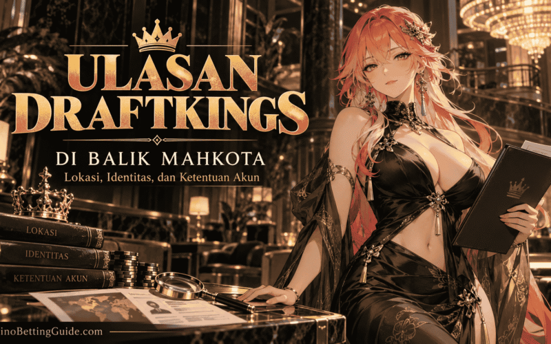 Changli dewasa mengenakan gaun hitam elegan sambil memegang dokumen untuk sampul ulasan DraftKings tentang lokasi, identitas, dan ketentuan akun